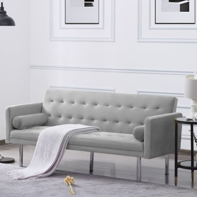Hollilouise 68.5 " Velvet Convertible Sofa