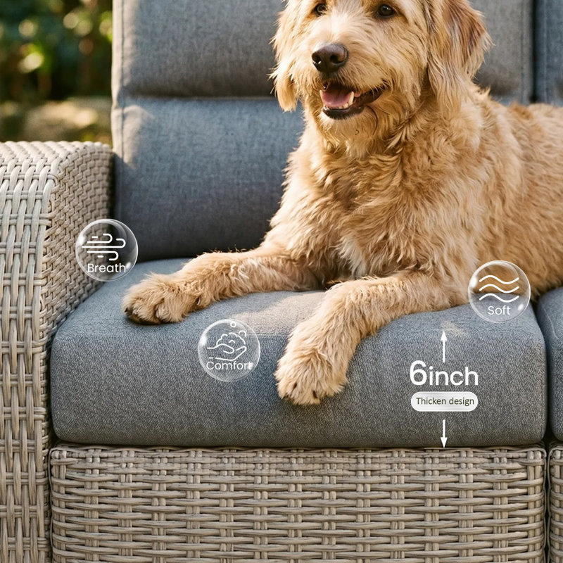 Outdoor Lounge Chair, Grey, Dark Grey