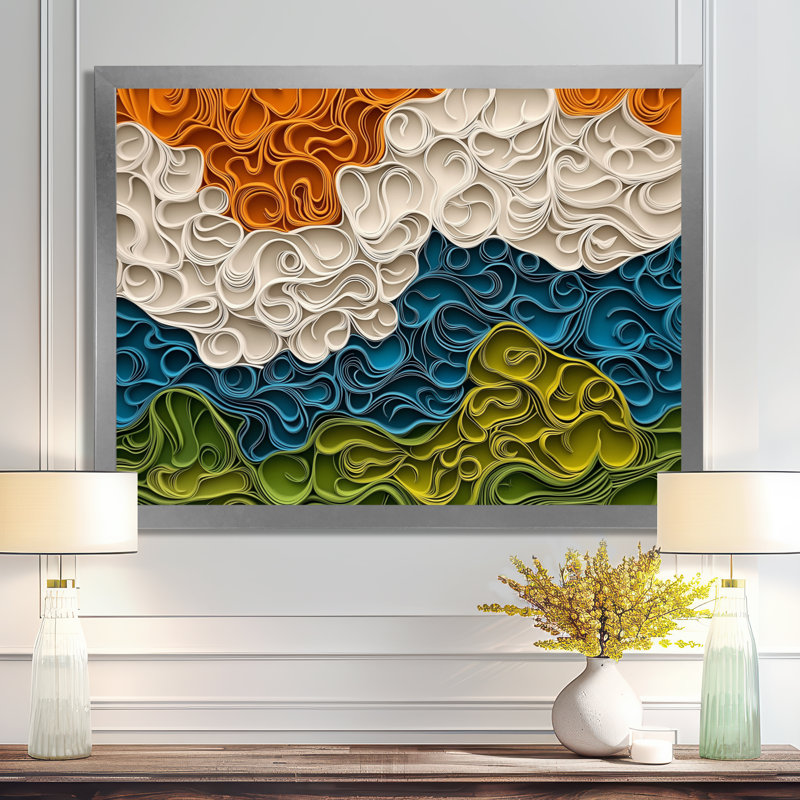 Westerleigh Biomorphism Earth Rhythm In Chaos IV - Abstraction lyrique, art mural, H 30 po x l 40 po, Argent