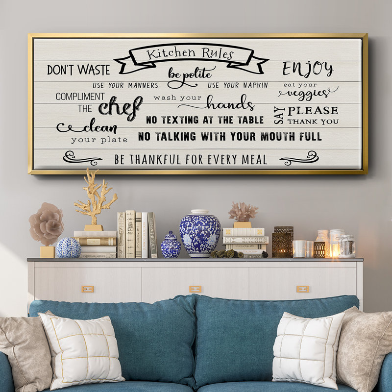 Rules of the Kitchen - Toile encadrée, H 8 po x l 20 po