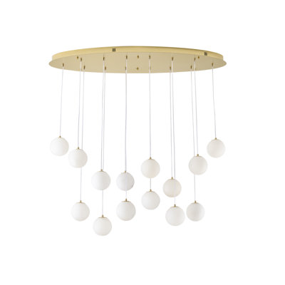 14-Light Transitional Multi-Globe Chandelier 