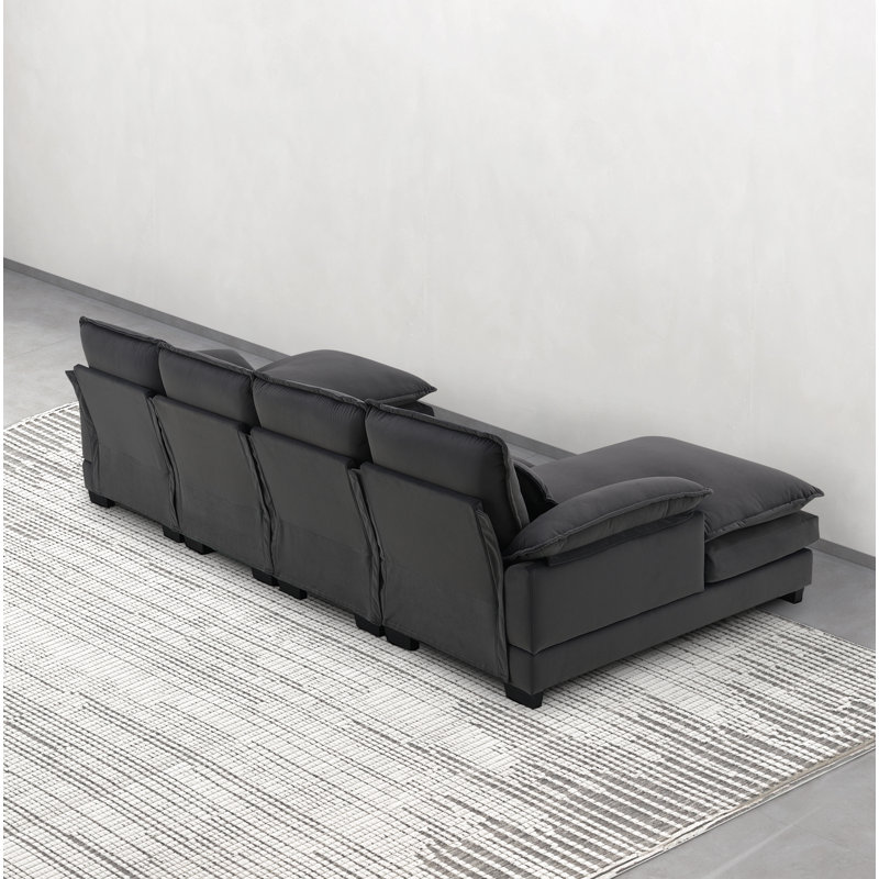 109.8'' Upholstered Sofa, Gray Velvet