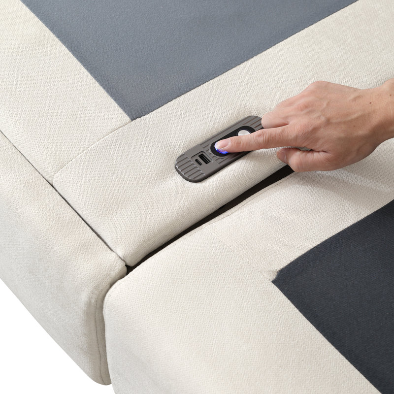 Chaise rembourrée en tissu de lin à un bras, Beige