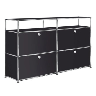  Modern Storage Cabinet, Modular Metal Sideboard, Versatile Steel Office Credenza & Lowboard for Living Room, Kitchen, Home Office