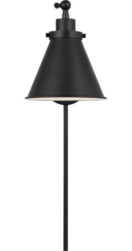Wellfleet One-Arm Cone Sconce, Midnight Black, Midnight Black