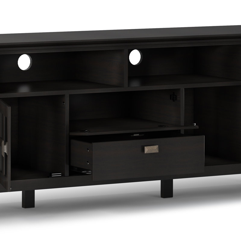Hickory Brown Artisan 72" Solid Wood Media Stand with Storage