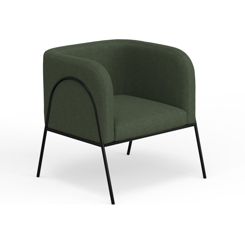 Structure de fauteuil et base en métal Malibu, tissu de fauteuil, Polyester olive Malibu