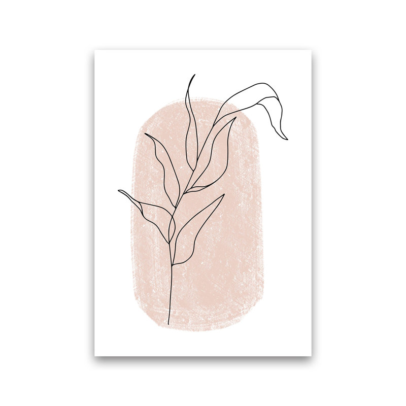 Dalia Chalk Pink Floral Leaf by Pixy Paper - Print, 84cm H x 59.4cm W x 1cm D, Unframed