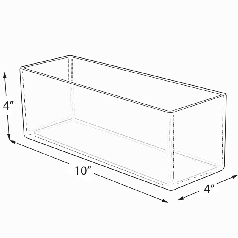 Boîte rectangulaire de luxe en acrylique transparent de 10 po de largeur x 4 po de hauteur, paquet de 4