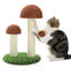 Grattoir à chat, grand grattoir à champignon avec poteaux à griffer en sisal naturel et balle de jouet interactive pour chatons et petits chats