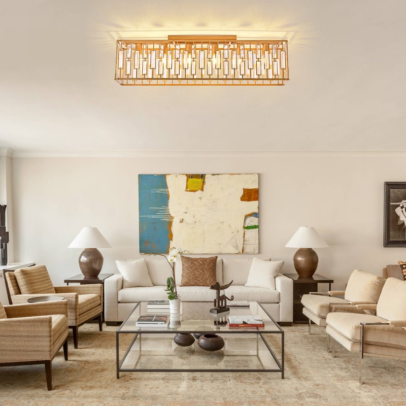 6 - Light 98.3cm Flush Mount, Gold
