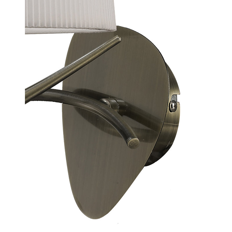 Contrada Armed Sconce, White, Antique Brass