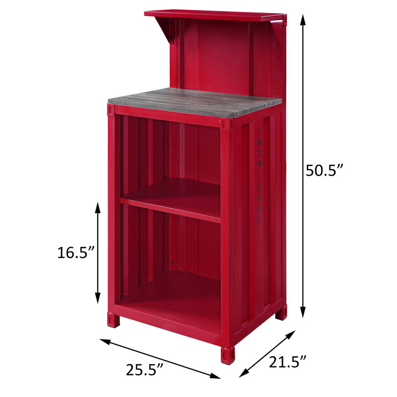 Naleia Rectangle Reception Desk, Red