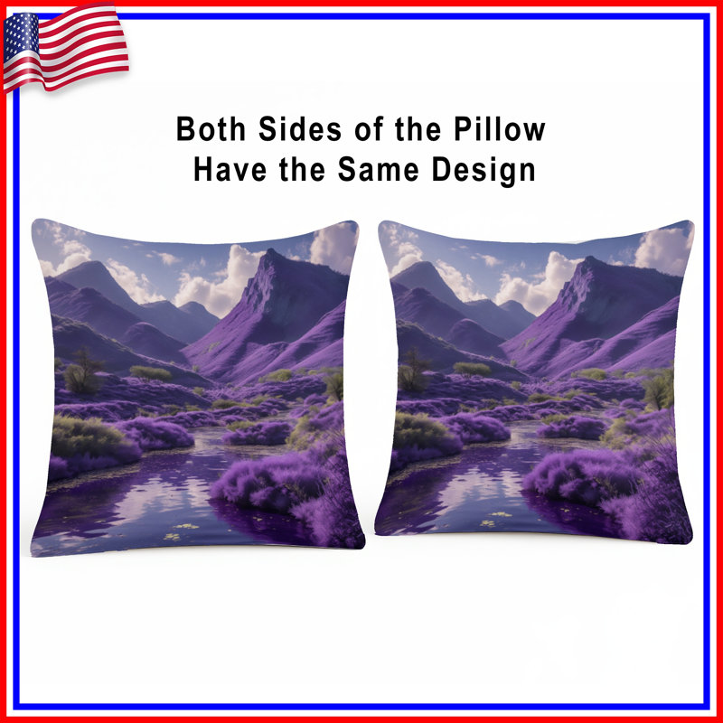 Coussins Lavande Mountain Landscape, 26 x 26 pouces