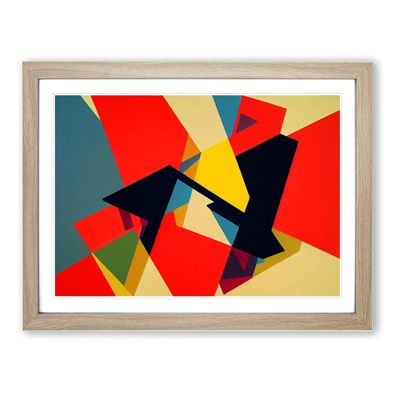 Art Suprematism Vol.7 Abstract - Single Picture Frame Print, 34cm H x 46cm W x 2cm D, Oak Framed