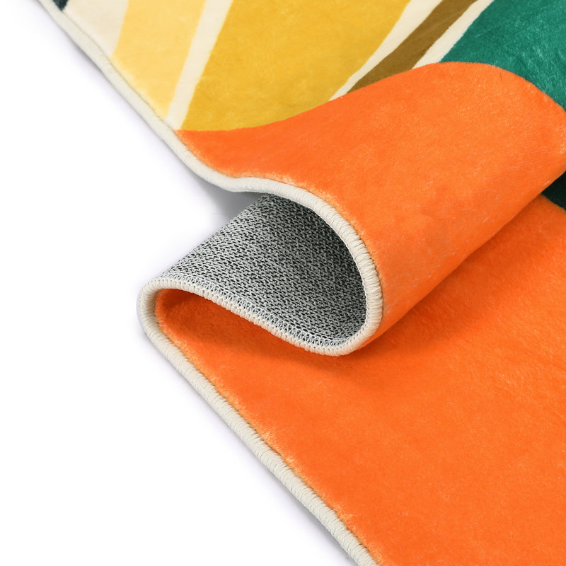 Mignon tapis lavable à la machine Sunburst, Nouveauté 4 pi 7 po x 4 pi