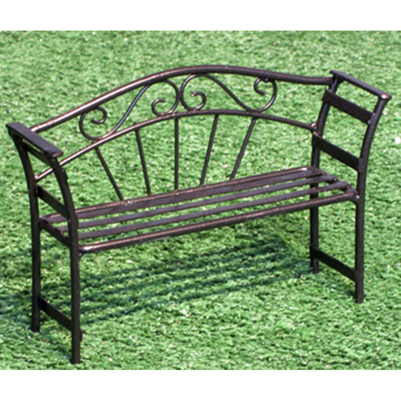 Banc de jardin en acier Chacko, Noir