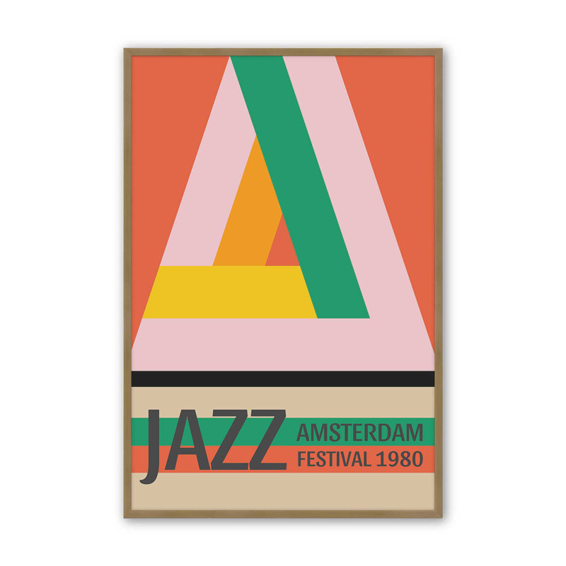 Amsterdam Jazz Festival, reproduction d'affiche, H 15,25 po x l 12,25 po, Or brossé