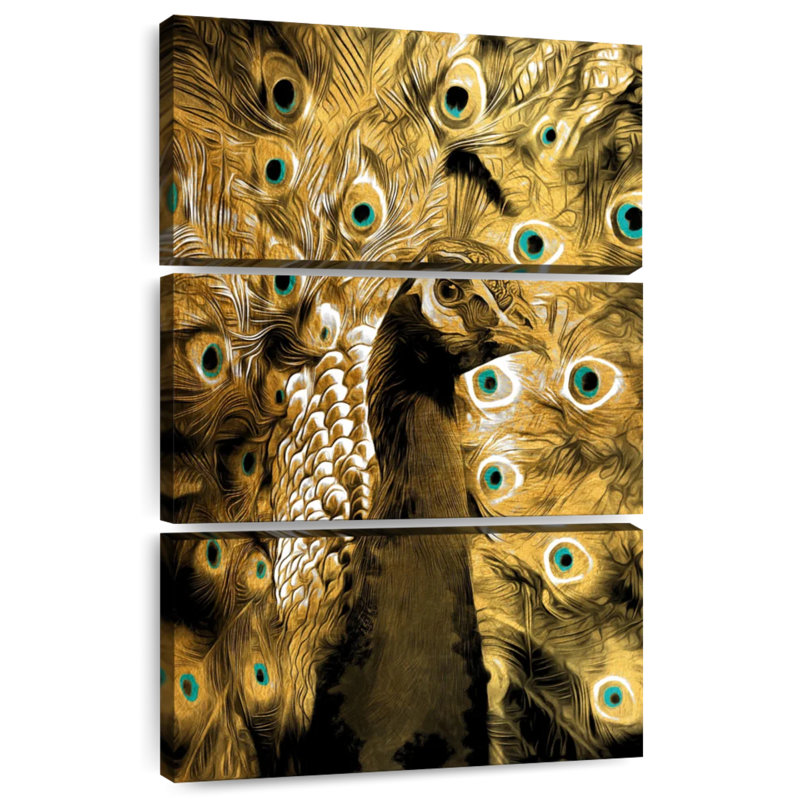 Brampt Gold Peacock, 45" H x 28" W