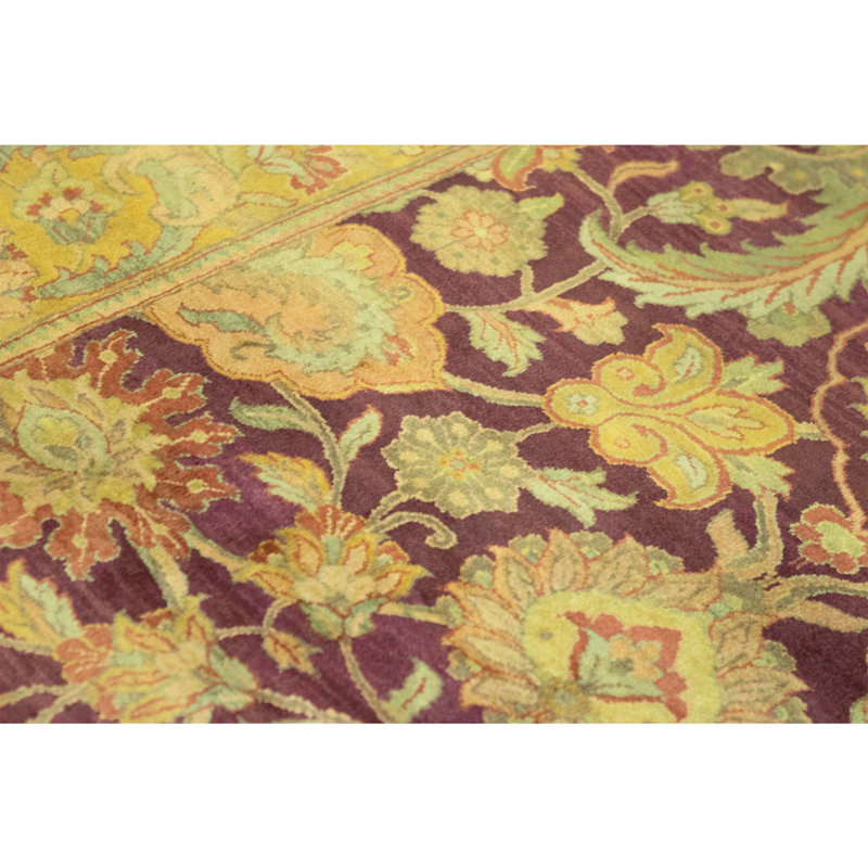 Tapis rouge et or noué à la main de haute qualité