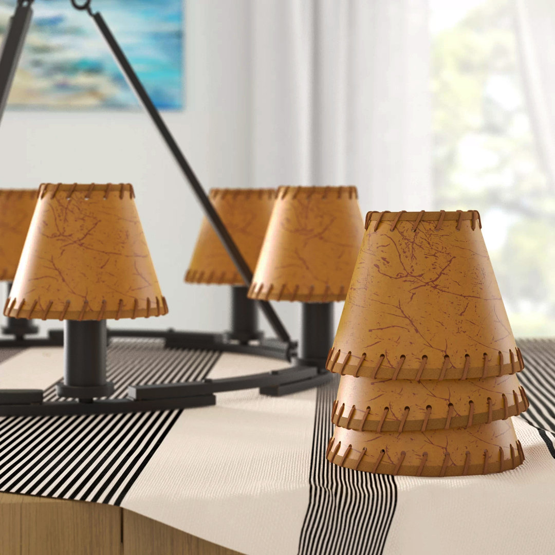 5" H Faux leather Empire Lamp shade ( Clip on ) (Set of 6) Highland Dunes 