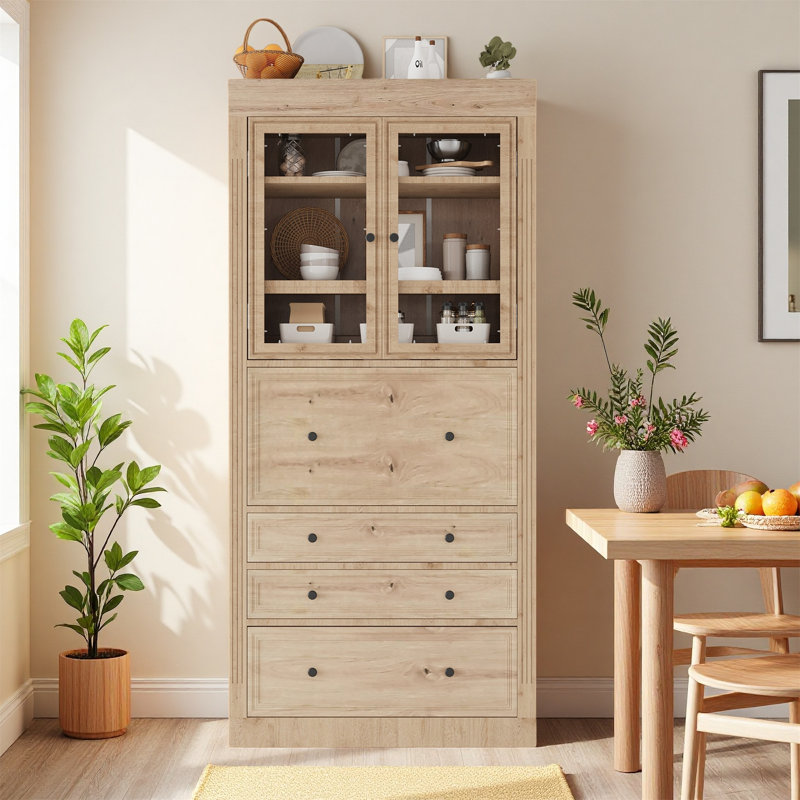Armoire de rangement autoportante Elegant, Naturel
