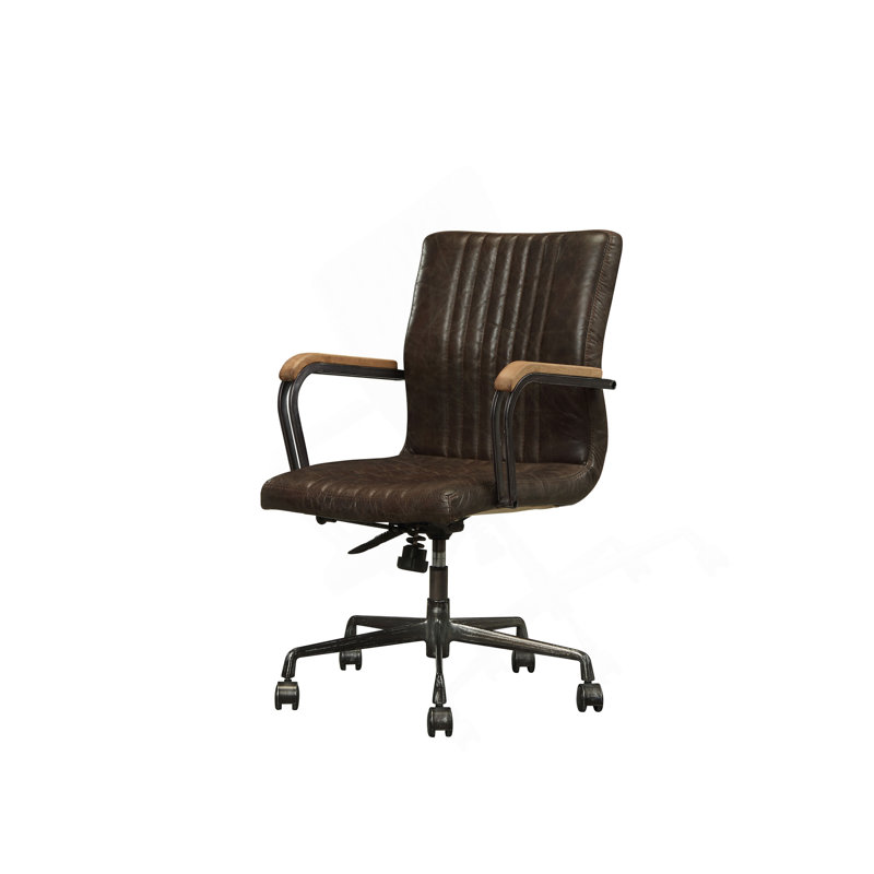 Chaise de bureau pivotante chocolat Distress