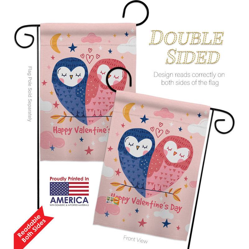 Drapeau de jardin hibou en polyester 18 x 13 po Owl Love