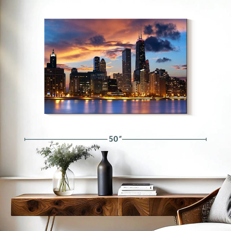 Horizon urbain de Hannes, Chicago, H 26 po x l 39 po