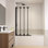 Porte de baignoire pliante sans cadre avec verre transparent L 33 1/2 po x H 59 po Nereus