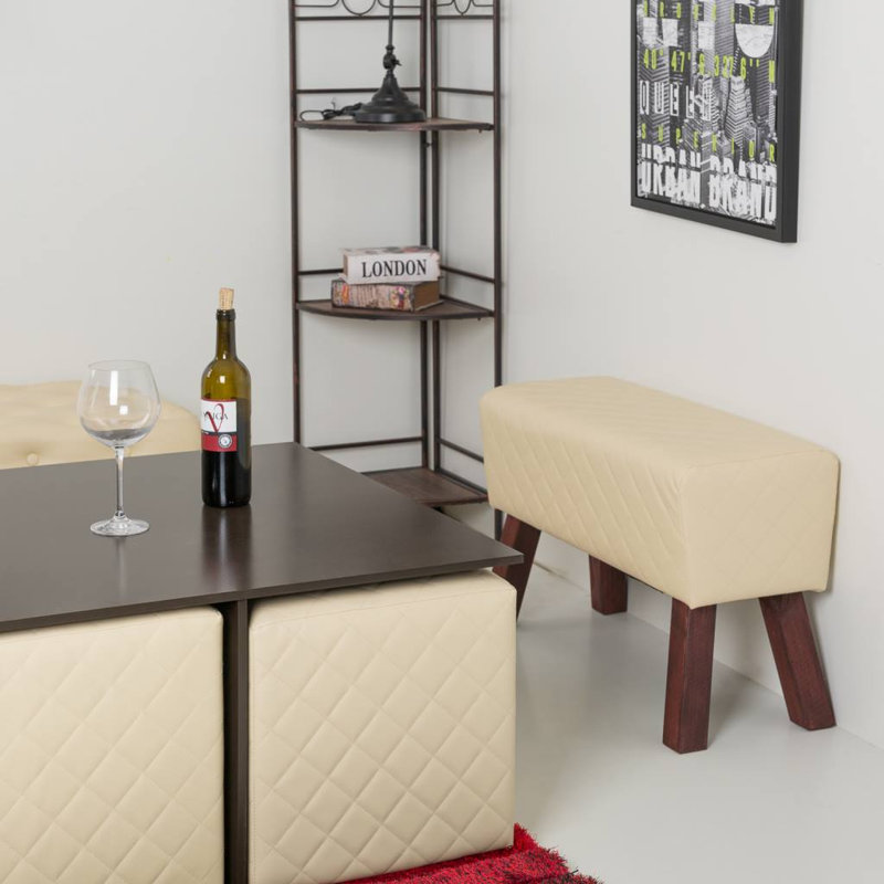 Manufactured Wood Accent Stool, Cream
