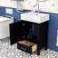 Meuble-lavabo simple moderne à faible encombrement avec lavabo en céramique, rangement spacieux et porte à fermeture en douceur-1706766038
