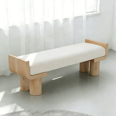 Banc rembourré blanc