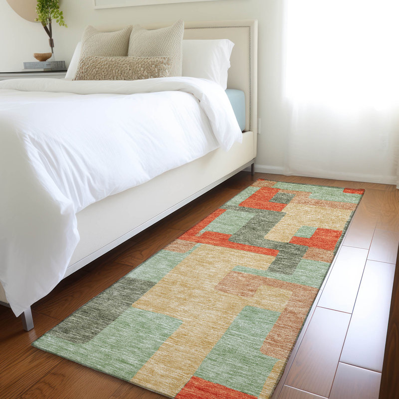 Premium Machine Washable Prisco Sage Rug, Runner 2'3" x 7'6"