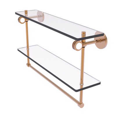 Tablette à 2 niveaux en verre avec barre à serviettes Margolis