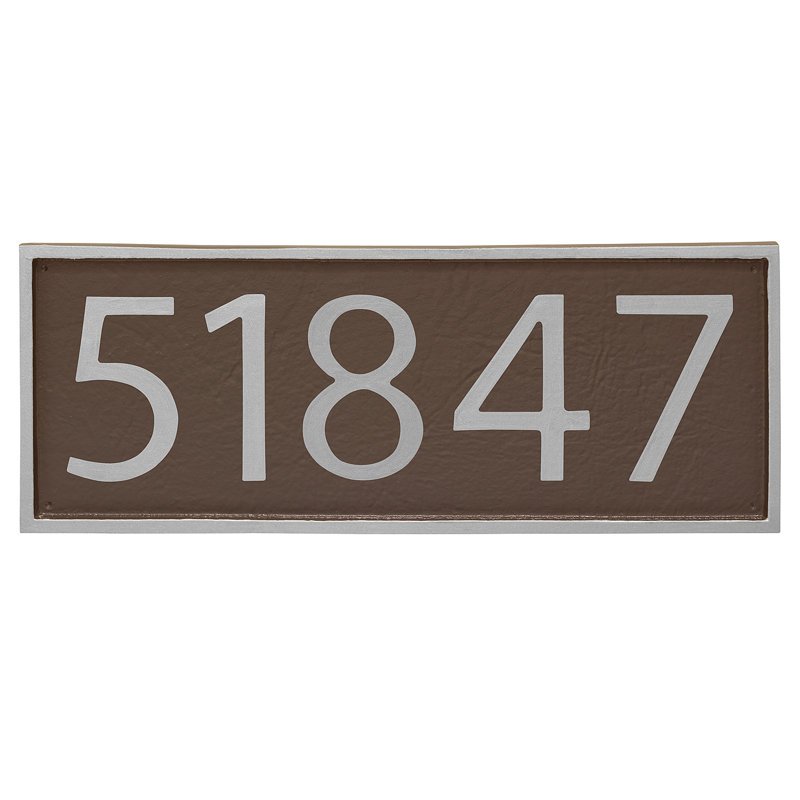 Plaque d’adresse murale sur 1 ligne, Argent, Cuivre, Oui