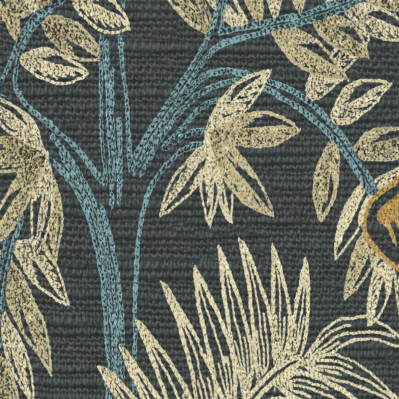 Intrigue 32.8cm x 52cm Textured Matte Wallpaper Roll, Midnight