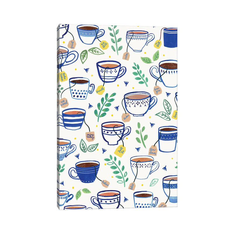 «Home Blue Kitchen VI» par Nancy Mckenzie, reproduction d'art sur toile tendue, H 26 po x l 18 po x 1,5 po