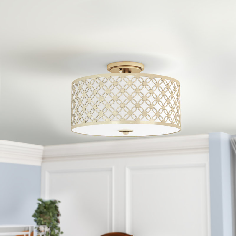 Pamila Semi Flush Mount, Gold