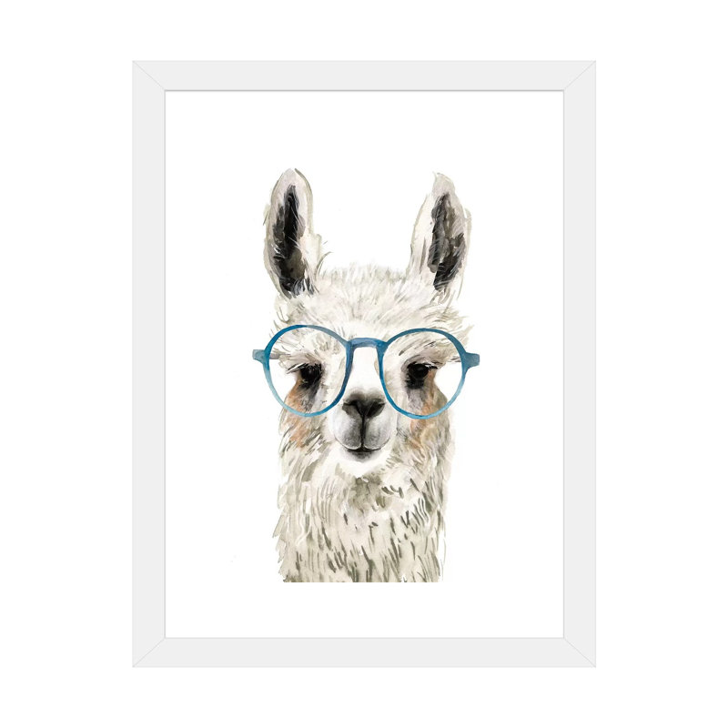 Hip Llama II par Victoria Borges - reproduction d'art, Papier encadré blanc, Blanc, H 24 po x l 16 po x P 1 po