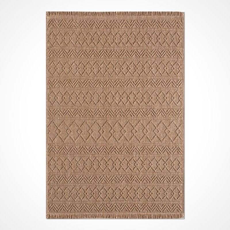 Tapis brun moderne lavable à la machine antidérapant, Rectangle 2 pi 8 po x 5 pi