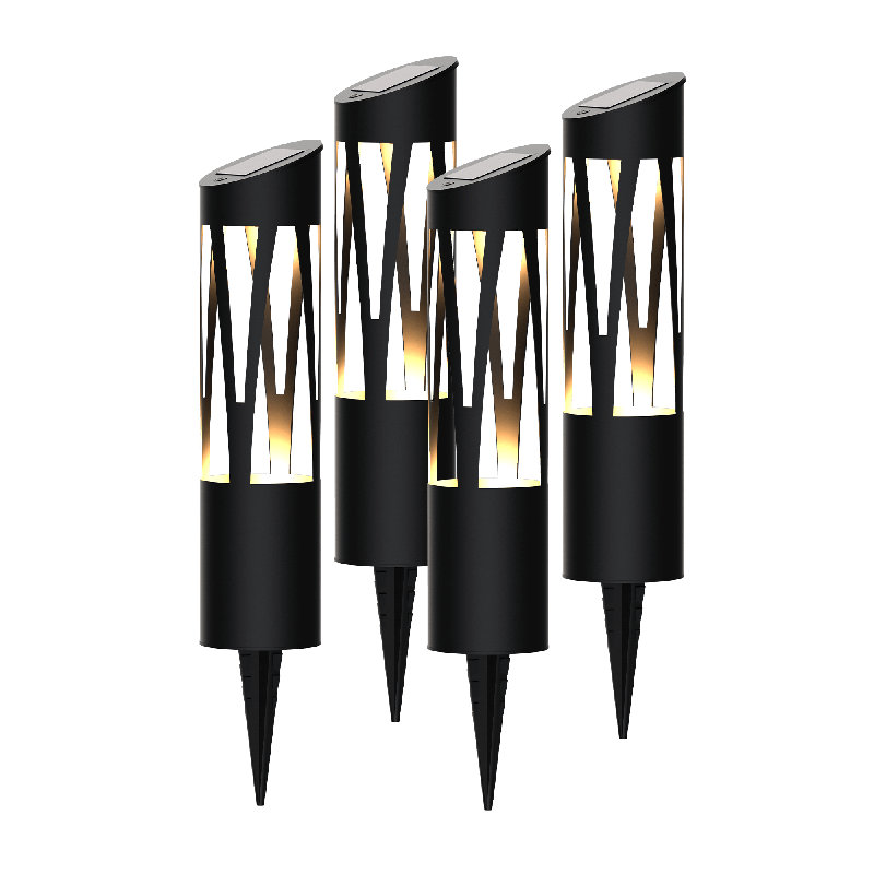 KODA Solar Sunburst Round Bollard Light 4-Pack