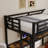 Metal Loft Bed Twin Xl Size With Desk,Power Outlet And Led Lighted