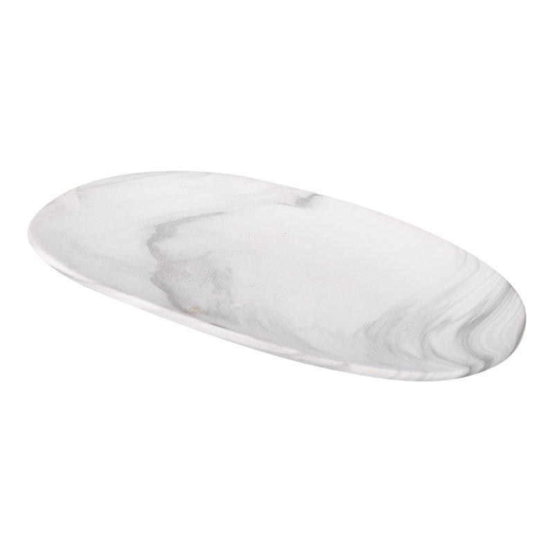 Marble Effect Ceramic Bowl 36x18x5 Cm