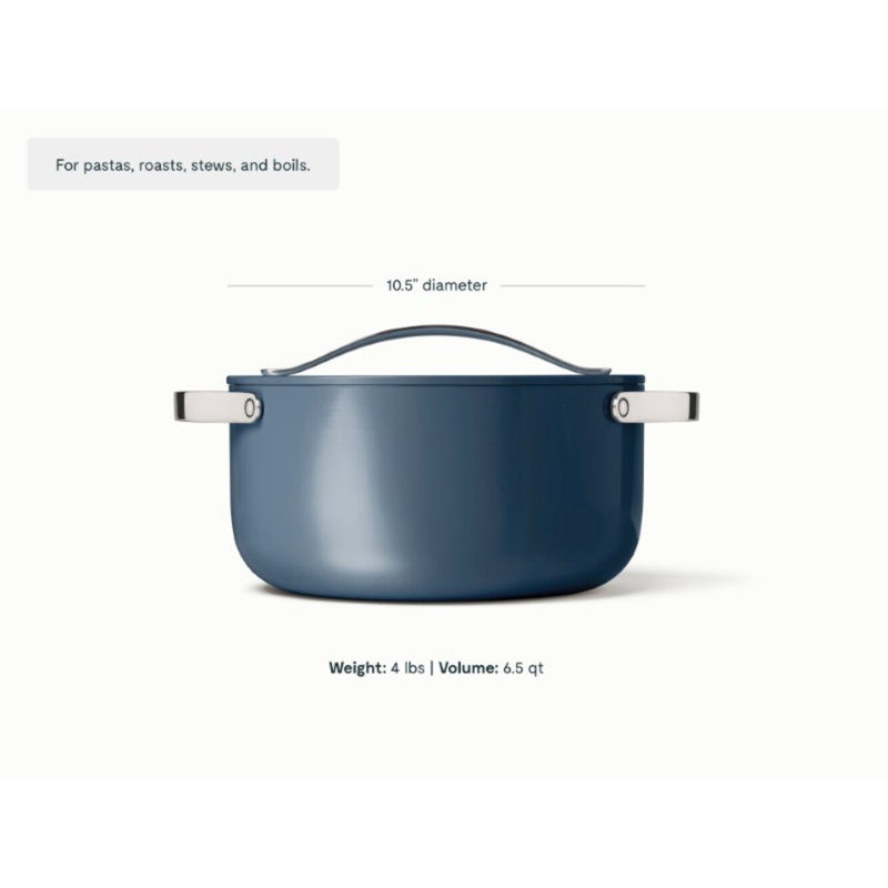 Caraway 6.5Qt Nonstick Ceramic Dutch Oven, Navy