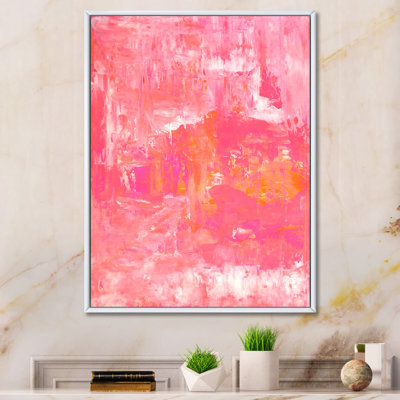 Orange And Pink Abstract Art Colorfields - Modern & Contemporary Canvas Wall Decor