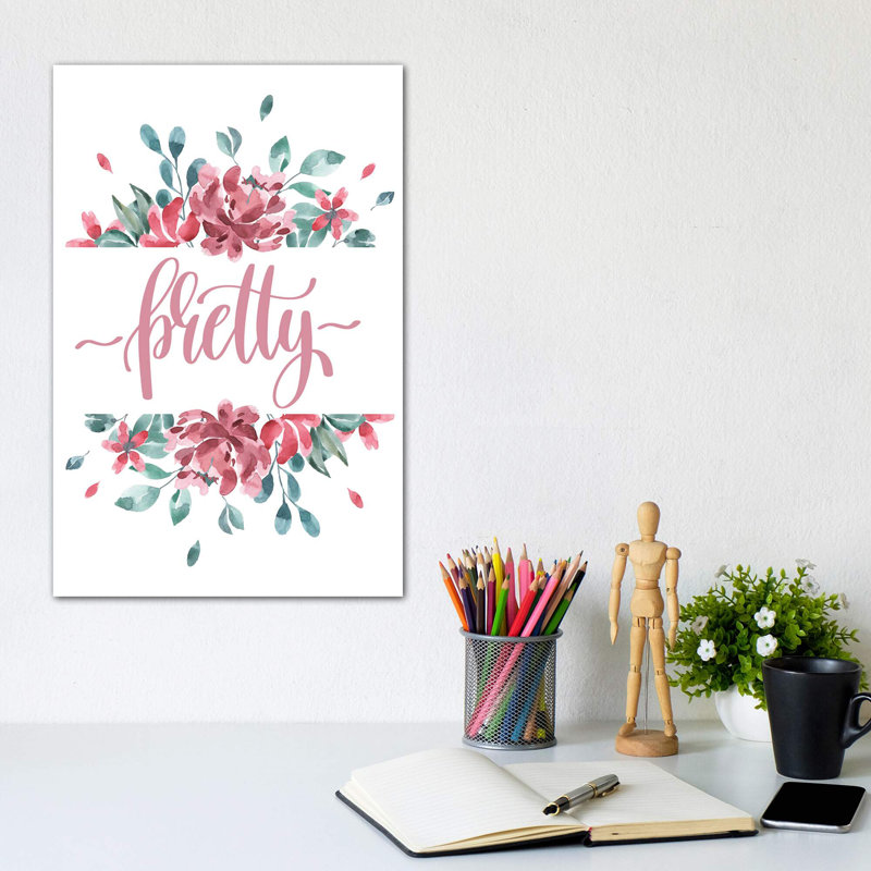 Jolie fleur - impression d'art graphique, H 12 po x l 8 po x P 0,75 po, Toile tendue, Pas de tapis