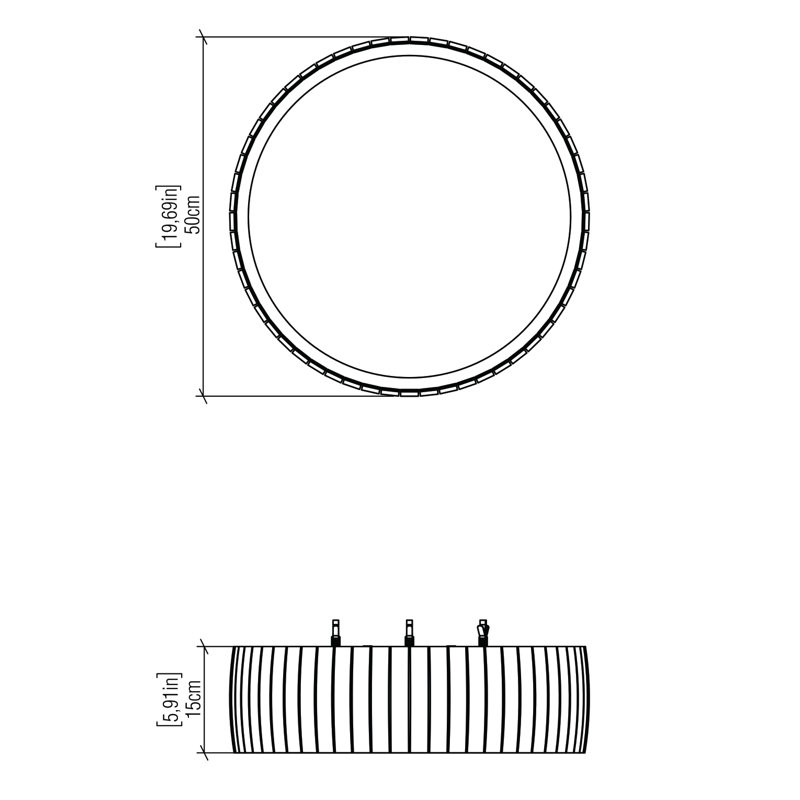 Barrel 1 - Light LED Flush Mount, 5.94" H x 19.69" W x 19.69" D, Imbuia