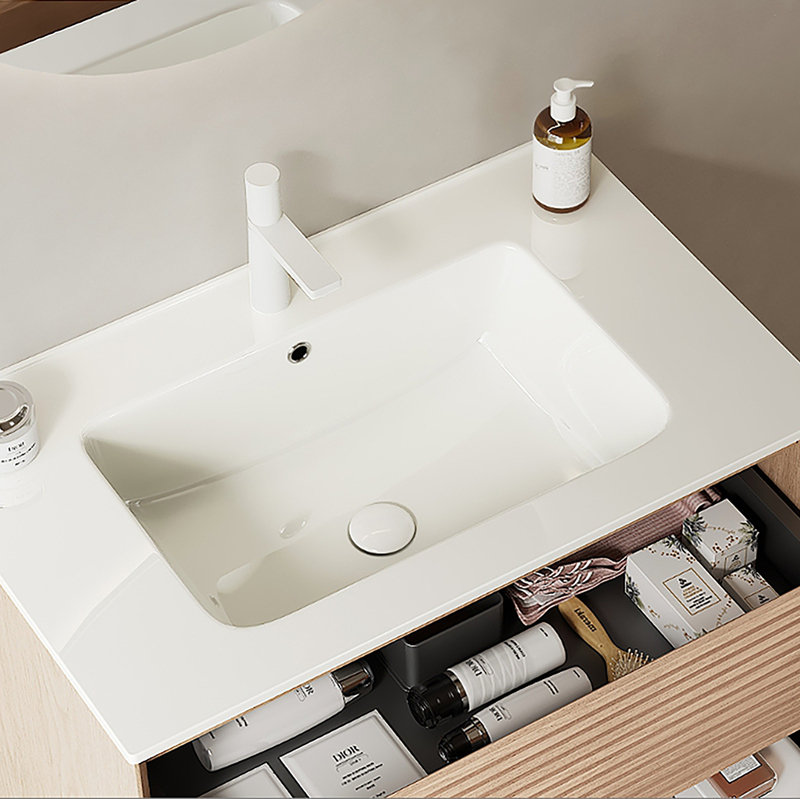 Lavabo de salle de bain 30 "sans armoire, avec lavabo en céramique blanche
