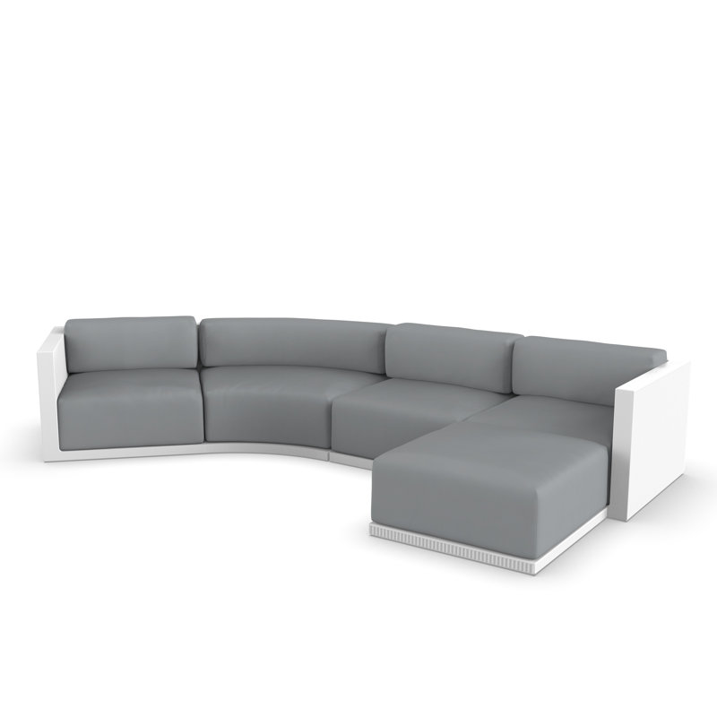 Gatsby Modular Sofa & Puff - 5-Seater - Basic, White, Nautical White